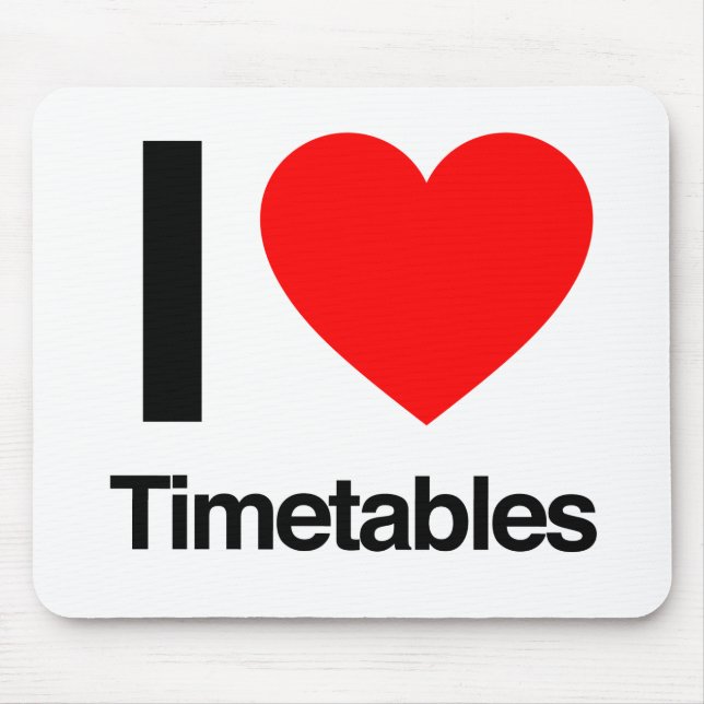 i love timetables mouse mat (Front)