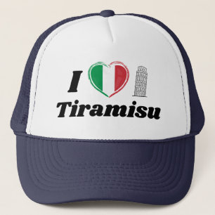 I Love Tiramisu Italian Heart Flag Trucker Hat