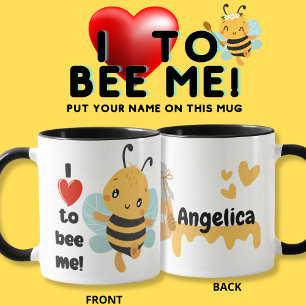 «I love to Bee me» Bumblebee with Custom name Mug
