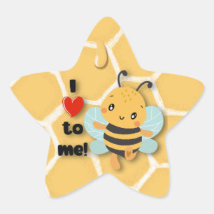 I love to bee me! star sticker