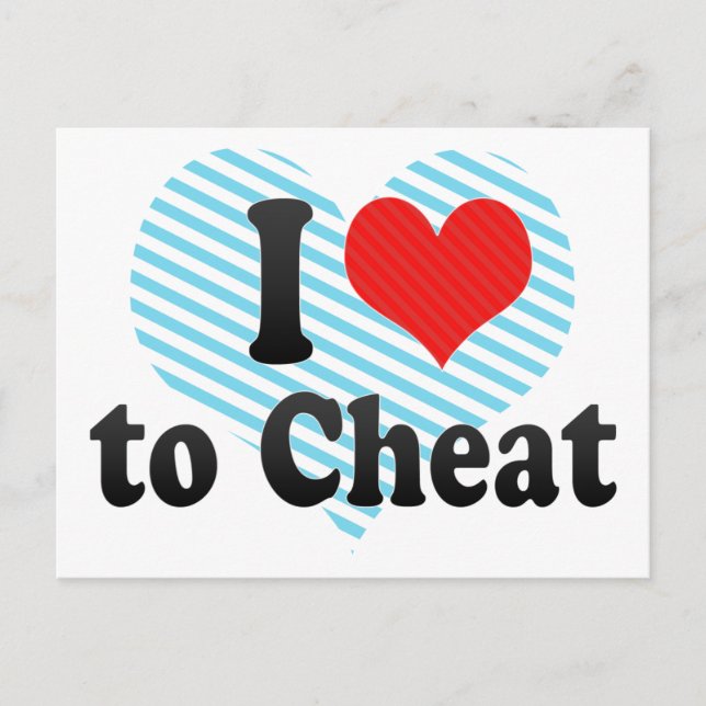 I Love to Cheat Postcard (Front)