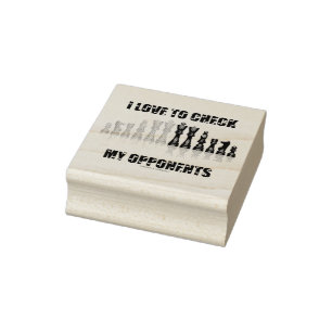 I Love To Check My Opponents Reflective Chess Set Rubber Stamp