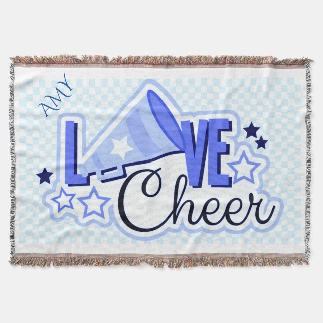 I love to cheer personalised throw blanket. (Front)