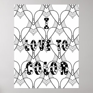 I Love To Colour - Adult Colouring Poster