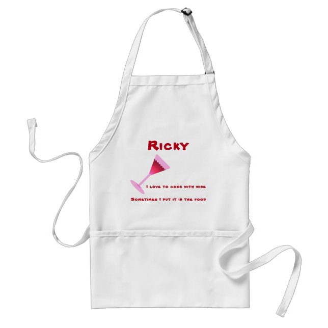 I love to cook with wine - personalised for him standard apron (Front)