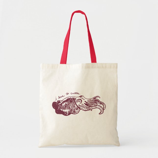 I Love to Cuttle tote bag (Front)