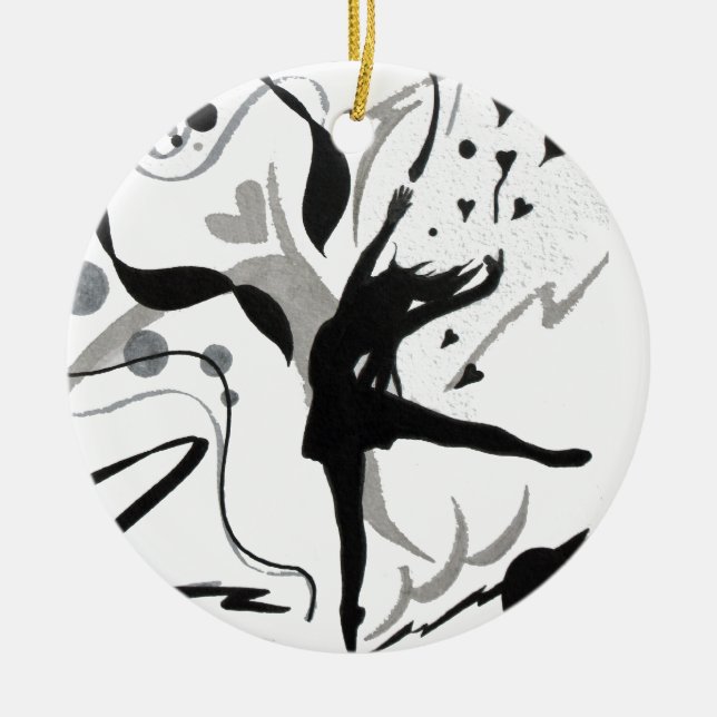 I Love To Dance! Ceramic Tree Decoration (Front)