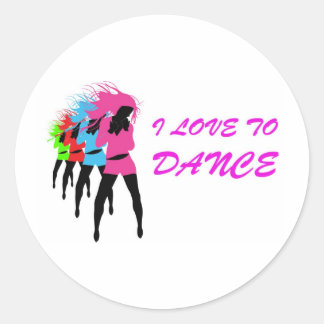I Love To Dance Classic Round Sticker