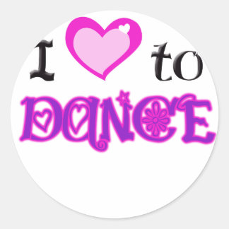 I Love to Dance Classic Round Sticker