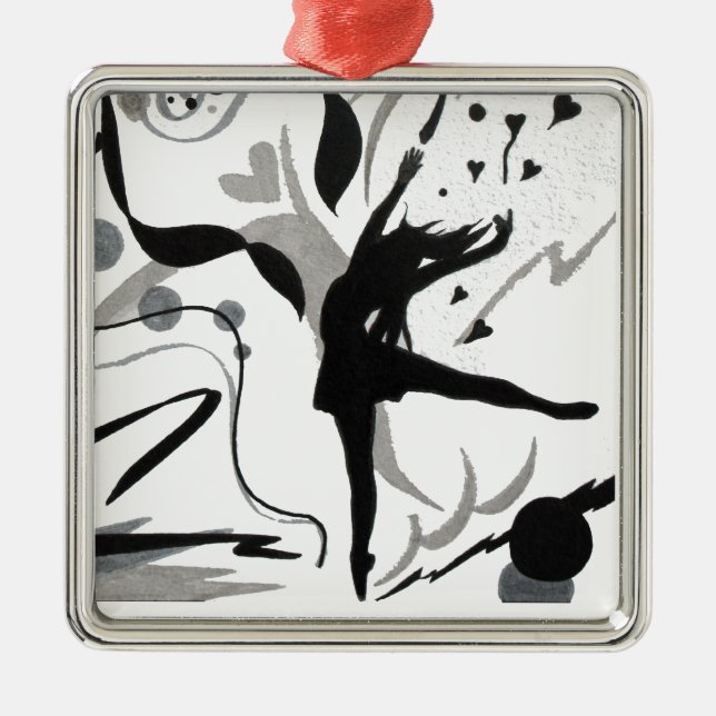 I Love To Dance! Metal Tree Decoration (Front)