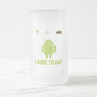 I Love To Eat (Android Software Developer Humour) Frosted Glass Beer Mug