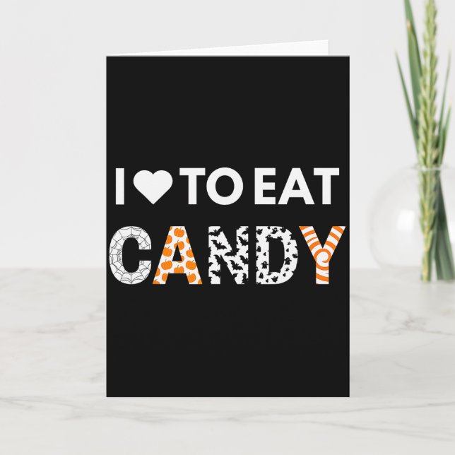 I Love To Eat Candy I'm Candy Halloween Couples Ma Card (Front)