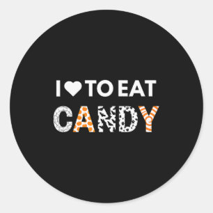 I Love To Eat Candy I'm Candy Halloween Couples Ma Classic Round Sticker