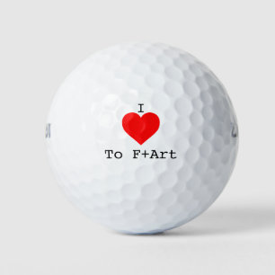 I LOVE to F+Art Golf Balls by The F+Art Cafe