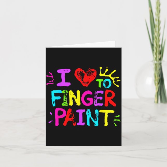 I Love To Finger Paint Couple Funny Valentine Day  Card (Front)