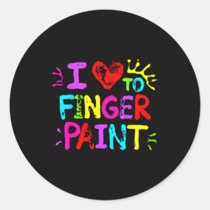 I Love To Finger Paint Couple Funny Valentine Day  Classic Round Sticker