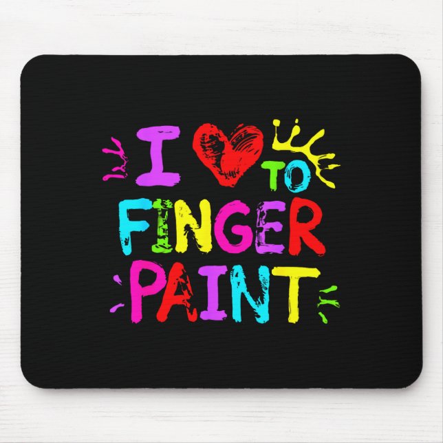 I Love To Finger Paint Couple Funny Valentine Day  Mouse Mat (Front)