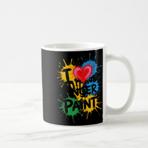 I Love To Finger Paint Couples Art Teacher Finger Coffee Mug