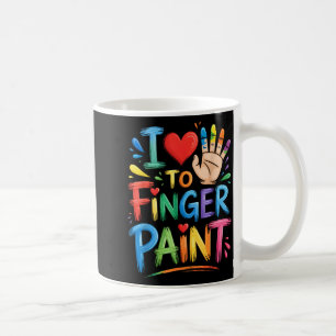 I Love To Finger Paint Couples Art Teacher Finger  Coffee Mug