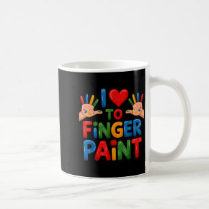 I Love To Finger Paint Couples Art Teacher Finger  Coffee Mug