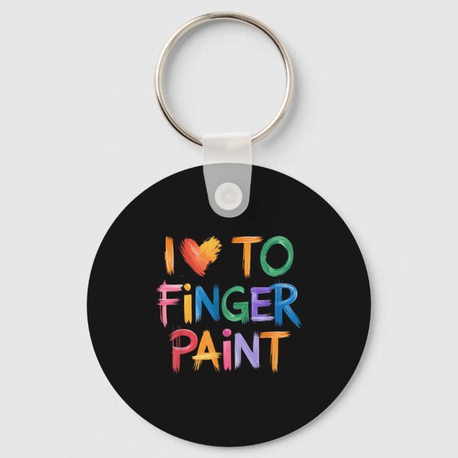 I Love To Finger Paint I'm Paint Couple Valentine  Key Ring (Front)