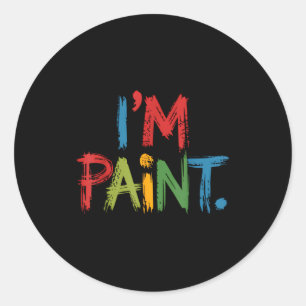 I Love To Finger Paint I'm Paint Funny Couple Vale Classic Round Sticker