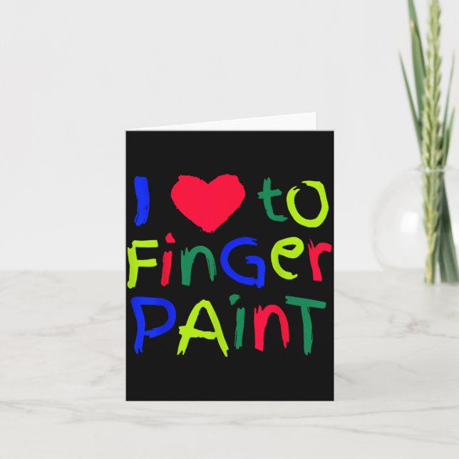 I Love To Finger Paint Matching I'm Paint Couple V Card (Front)