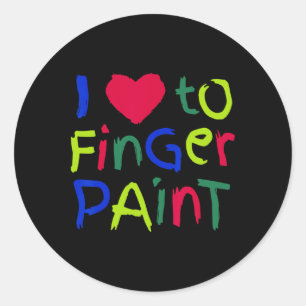 I Love To Finger Paint Matching I'm Paint Couple V Classic Round Sticker