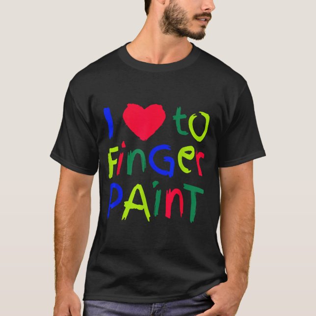 I Love To Finger Paint Matching I'm Paint Couple V T-Shirt (Front)