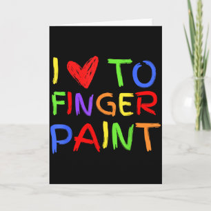 I Love To Finger Paint Tiny Red Heart Valentines D Card