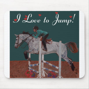 I Love to Jump! Horse Mouse Mat