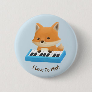 I love to Play Cute Fox on Piano Kids Button