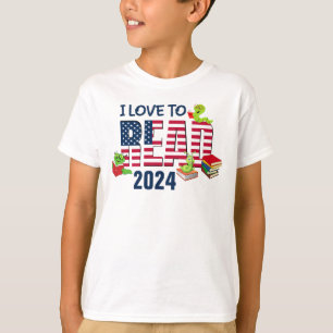 I LOVE TO READ America Flag 2024 T-Shirt