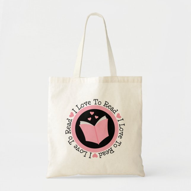 I Love To Read Book Lover Tote Bag (Front)