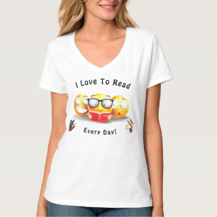 I Love To Read Books Reader Bookworm Fun Custom T-Shirt