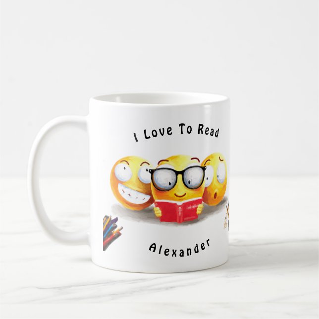 I Love To Read Books Reader Coffee Mug (Left)