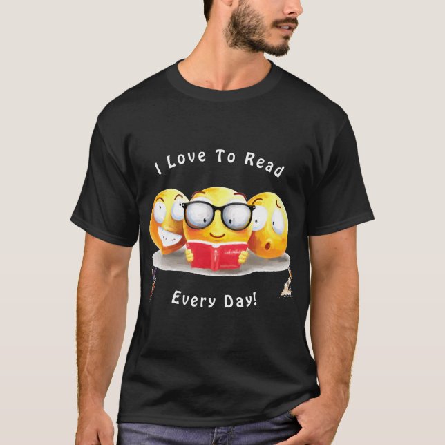 I Love To Read Books Reader T-Shirt (Front)