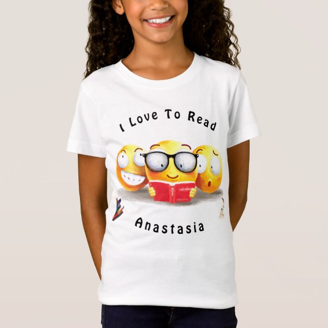 I Love To Read Books Reader T-Shirt (Front)