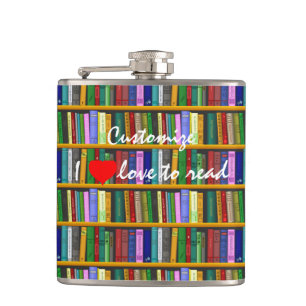 I love to read Books Thunder_Cove Hip Flask