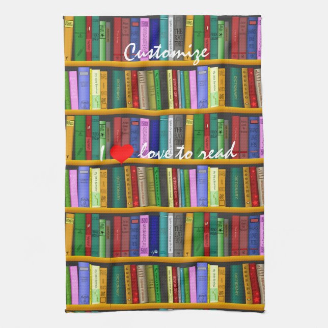 I love to read Books Thunder_Cove Tea Towel (Vertical)