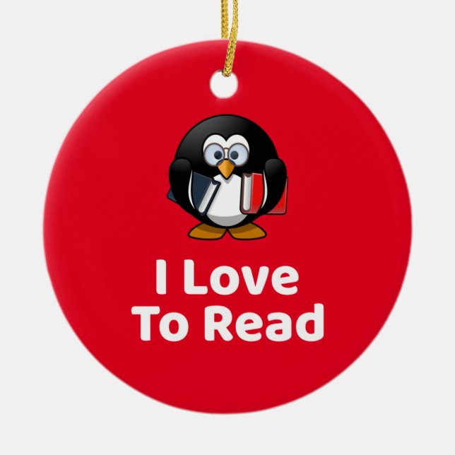 I Love To Read Ceramic Tree Decoration (Front)