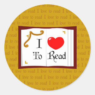 I Love To Read Classic Round Sticker