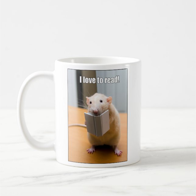 I love to read!  Marty Mouse Mug (Left)