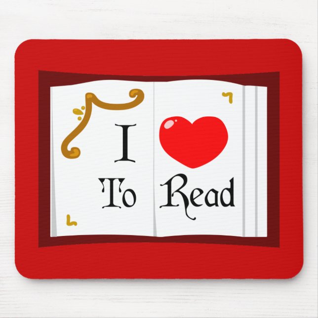 I Love To Read Mouse Mat (Front)