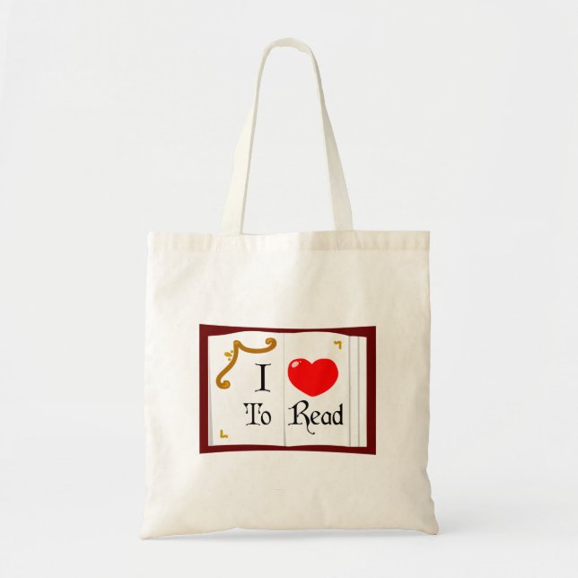 I Love To Read Tote Bag (Front)