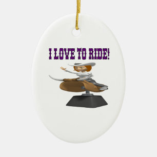 I Love To Ride 4 Ceramic Tree Decoration