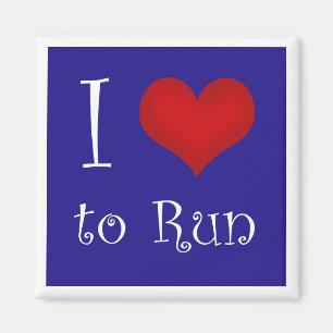 I Love to Run Magnet