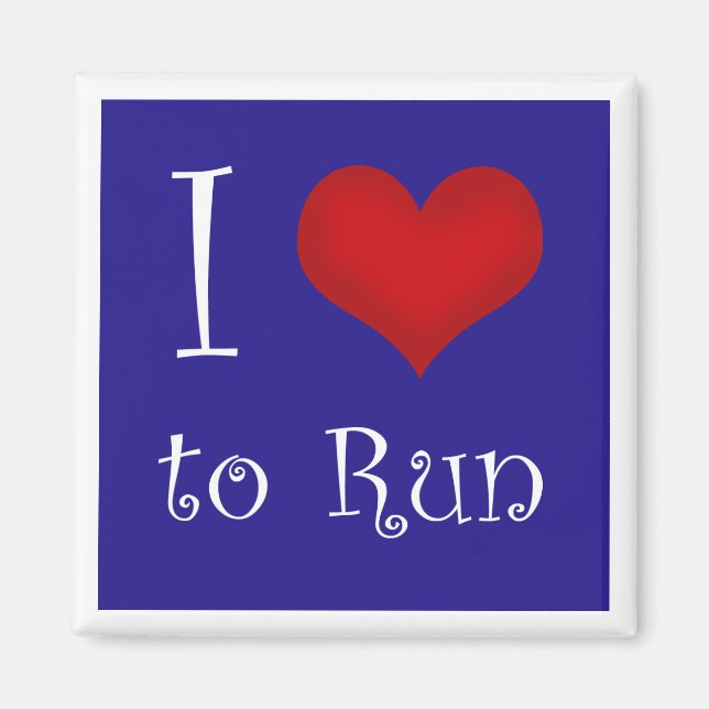 I Love to Run Magnet (Front)