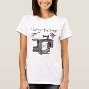 I Love To Sew Sewing Machine Art T-Shirt