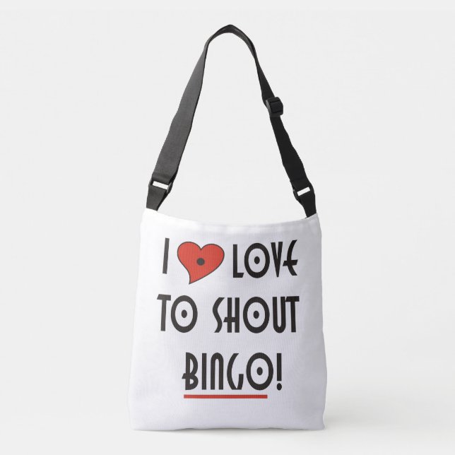 I Love to Shout Bingo Crossbody Bag (Front)